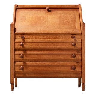 Oak Secretaire by Guillerme & Chambron for Votre Maison, 1960 For Sale