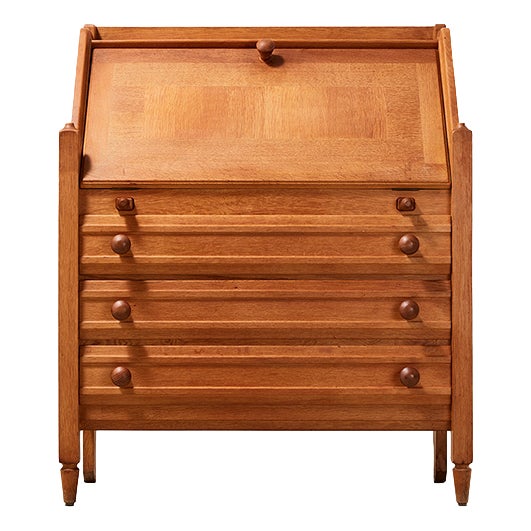 Oak Secretaire by Guillerme & Chambron for Votre Maison, 1960 For Sale