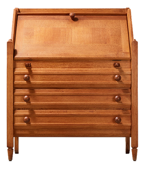 Oak Secretaire by Guillerme & Chambron for Votre Maison, 1960