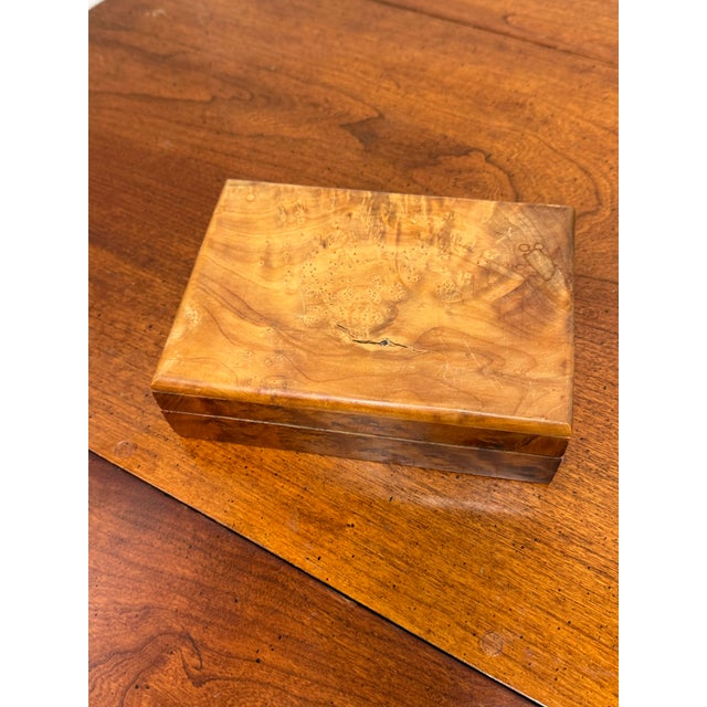 Burl Wood Hinged Keepsake Box For Sale - Image 10 of 12