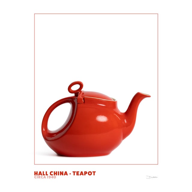 A warm, sculptural portrait of a vintage Hall China teapot, circa 1940. Photographed by Christopher Dibble, this...