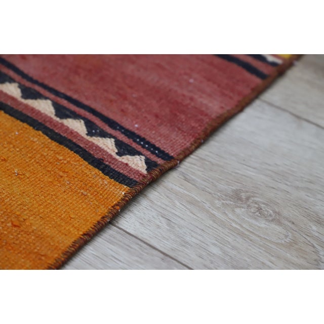 1980s Farmhouse Black Striped Runner Kilim For Sale - Image 9 of 12