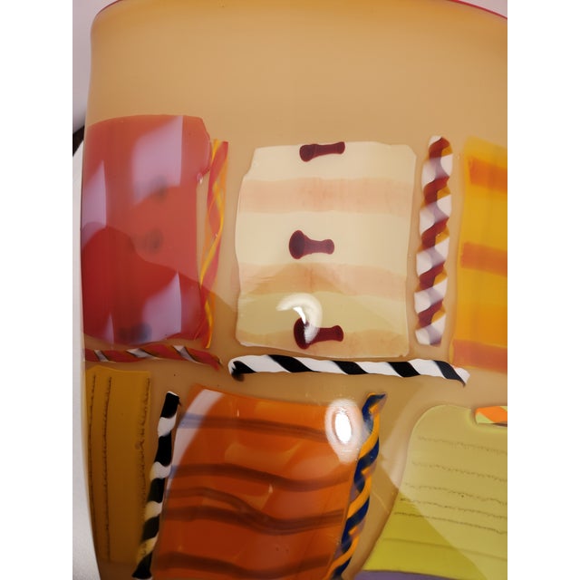 Glass Pizzichillo & Gordon. 15.6"t×10"w 10.1 LBS "Crazy Quilt" Vase For Sale - Image 7 of 7