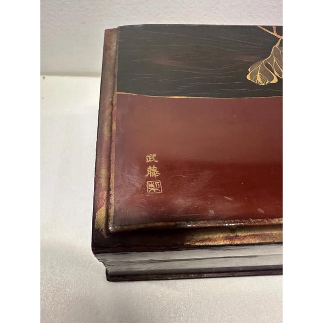 Antique Japanese Shikki Lacquer Box, 1920s For Sale - Image 10 of 13