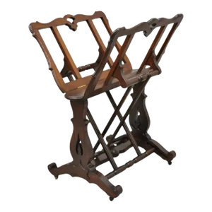 19th Century Antique American Victorian Carved Black Walnut Adjustable Folio Print Stand