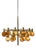 Large Chandelier in Brass and Amber Glass attributed to Hans-Agne Jakobsson, 1950s For Sale
