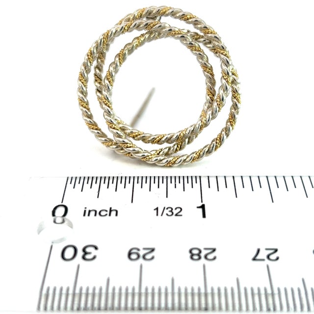 1990s Tiffany & Co Estate Triple Wreath Brooch Pin 18K Silver For Sale - Image 9 of 9