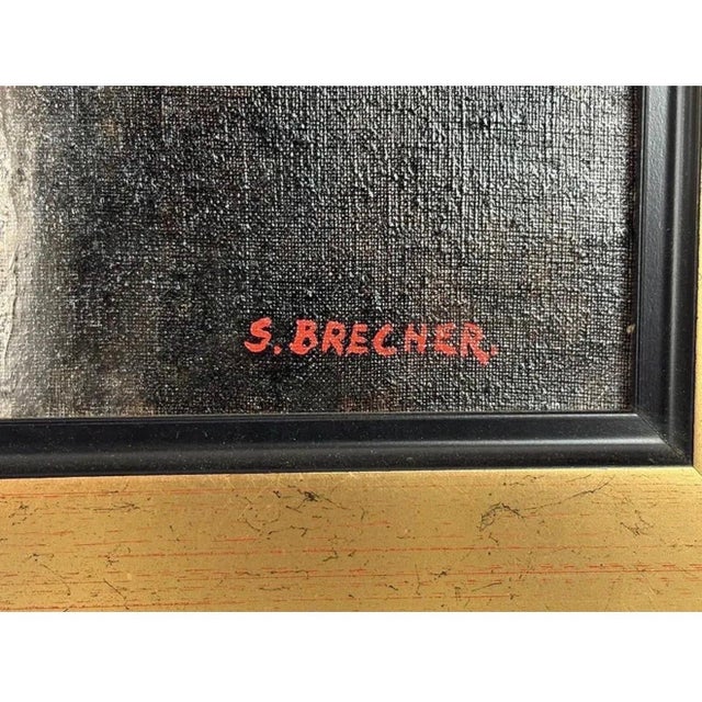 Samuel Brecher, Samuel Brecher Wpa Artist Mid Century Mod Modernist Oil Painting Circus Clowns For Sale - Image 12 of 18