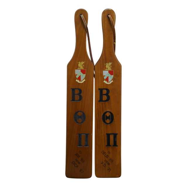 1960s Miami University Bθπ Beta Theta Pi Greek Fraternity Hazing Paddles 22" For Sale