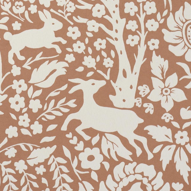 Contemporary SAMPLE - Schumacher Deerfield Wallpaper In Spice For Sale - Image 3 of 4
