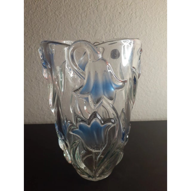 This is a GORGEOUS Bohemia Czech Republic 8" Floral Inlay Crystal Vase. Procured at auction BOX 36