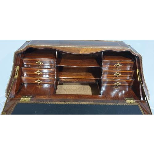 Antique French Kingwood Parquetry Bureau For Sale - Image 11 of 18