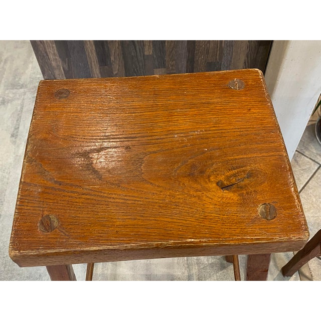 Vintage High Bar Stools in Wood, 1950s, Set of 3 For Sale - Image 13 of 18