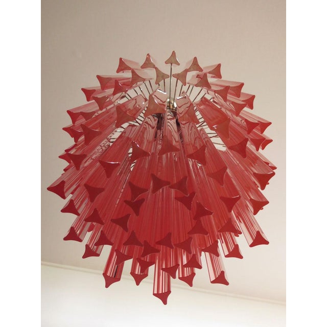 Murano Chandelier 107 Pink Triedri , 1990 For Sale - Image 6 of 18