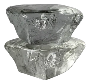 Vintage Swedish Ice Cube Candleholders by Göte Augustsson for Ruda Glassware, 1970, Set of 2