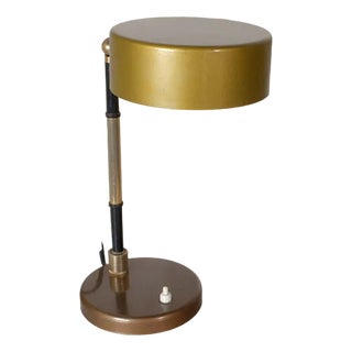 Table Lamp in Worked and Chromed Metal and Steal Steal in Brass in the style of Oscar Torlasco, 1960s For Sale