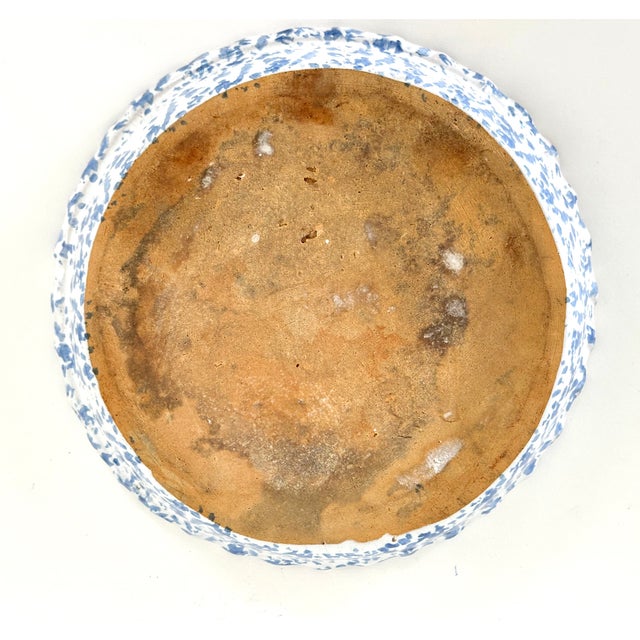 Vintage Bybee pottery blue & white splatterware pie dish. Bybee Pottery was run by 5 generations of the Cornelison family...