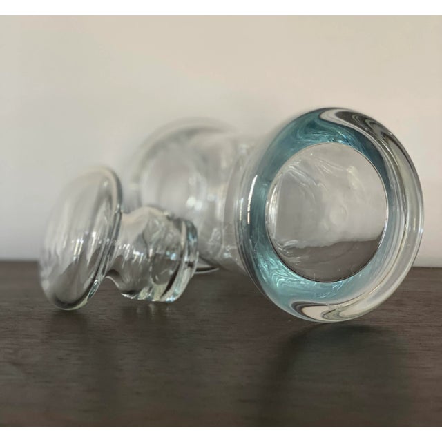 Vintage Mid Century Modern Per Lutken for Holmegaard Clear Glass Carafe or Spirits Bottle For Sale In New Orleans - Image 6 of 7