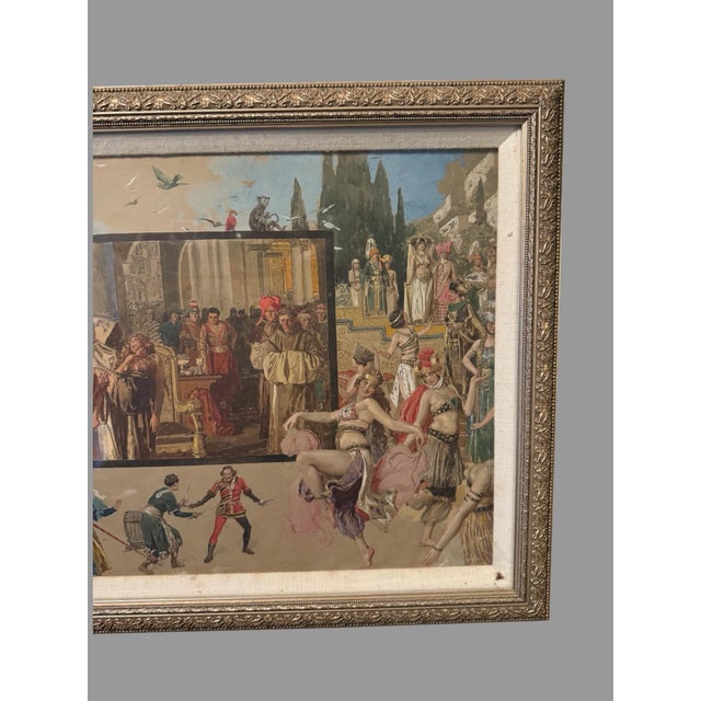 Illustration 1920s Original “Decameron Nights” Silent Film Illustration Artwork, Framed For Sale - Image 3 of 7