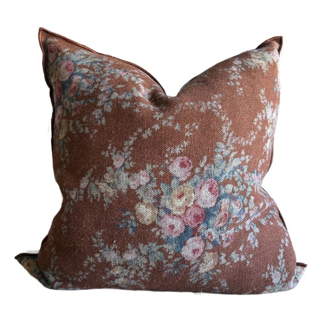 French Linen Accent Cover– Pompadour Argile For Sale