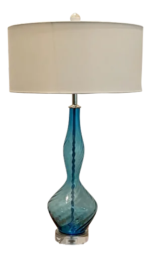 Vintage Murano Glass Table Lamp in Blue 1960s