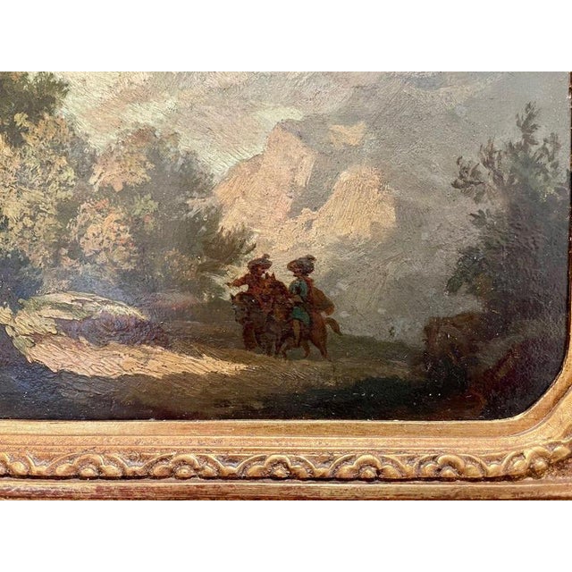 Mountainous Landscape, 1800s, Small Oil on Panel For Sale - Image 3 of 11