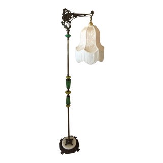 Antique 1930s Refurbished Brass Extension Lamp For Sale