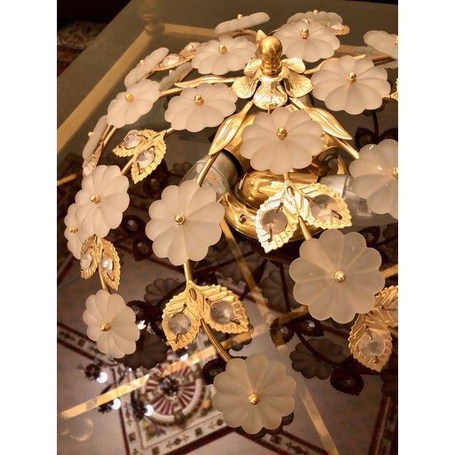 Mid-Century Modern Large Mid-Century Ceiling Lamp in Murano Glass with Floral Pattern by Ernst Palme, Germany, 1970s For Sale - Image 3 of 12