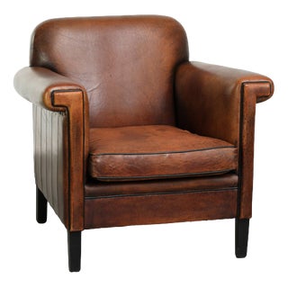 Vintage Art Deco Style Sheepskin Lounge Chair For Sale