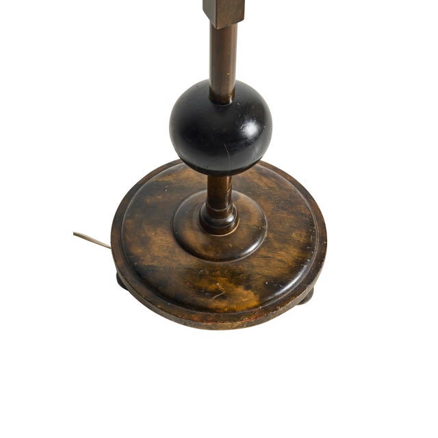 1930s Art Deco Wood Floor Lamp with Adjustable Height, 1930s-1940s For Sale - Image 5 of 6