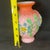 Glass Antique Victorian Pink Satin Art Glass Vase Coralene Floral Bee Butterfly 6” For Sale - Image 7 of 10
