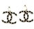 Chanel Chanel Gold CC Chain Black Ribbon XL Hoop Earrings, A Pair For Sale - Image 4 of 6