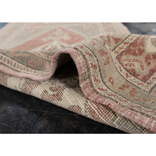 Oriental Hand Knotted Vintage Turkish Mini Rug 1'8" x 3'4" For Sale - Image 4 of 6
