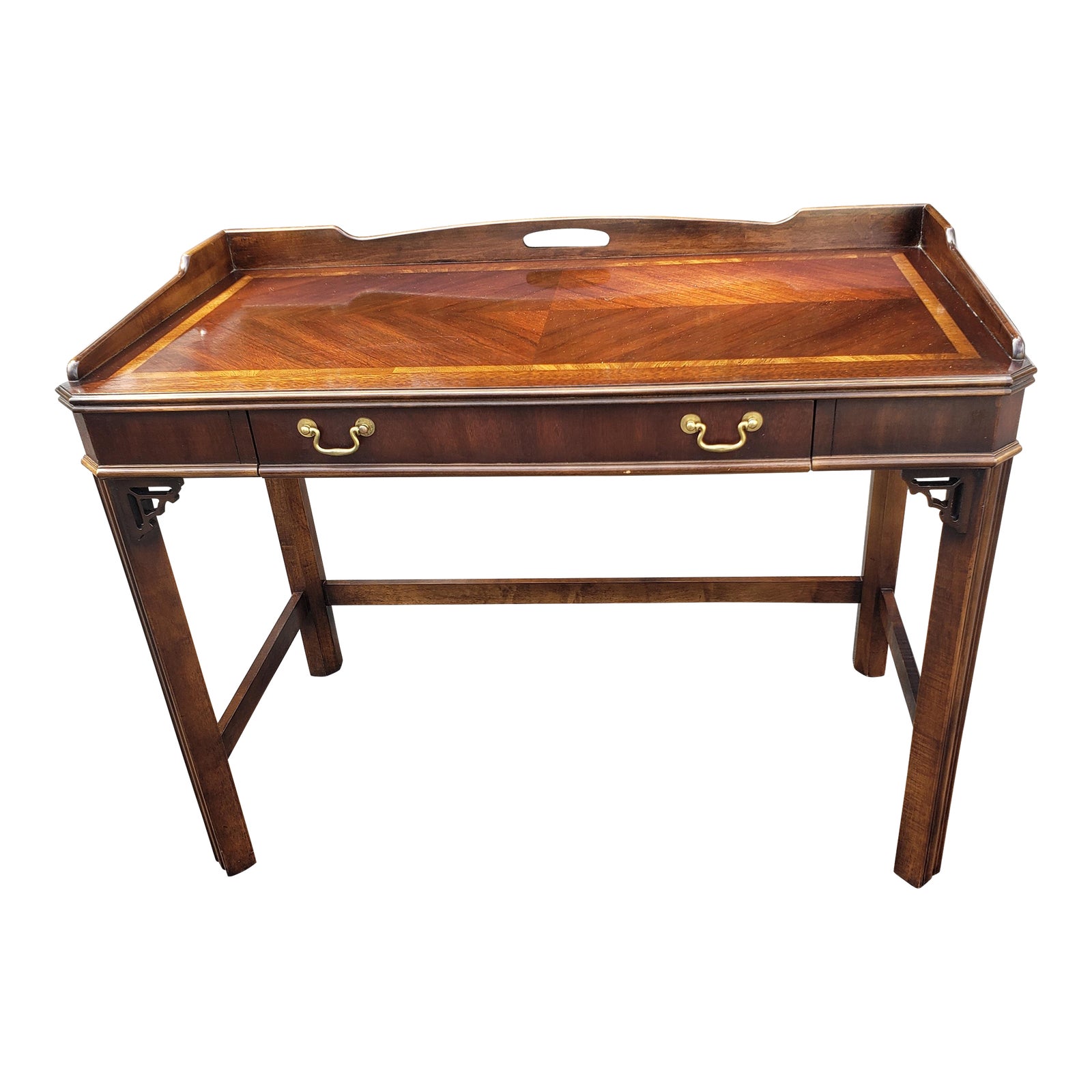 Late 20th Century Lane Altavista Chinese Chippendale Writing Desk