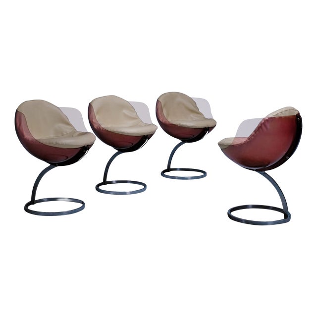 Sphere Chairs by Boris Tabacoff for Mobilier Modulaire Moderne, 1970s, Set of 4 For Sale