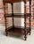 Brown Antique English Display Cabinet Narrow Bookcase Étagère Glass Walnut C1920 For Sale - Image 8 of 18