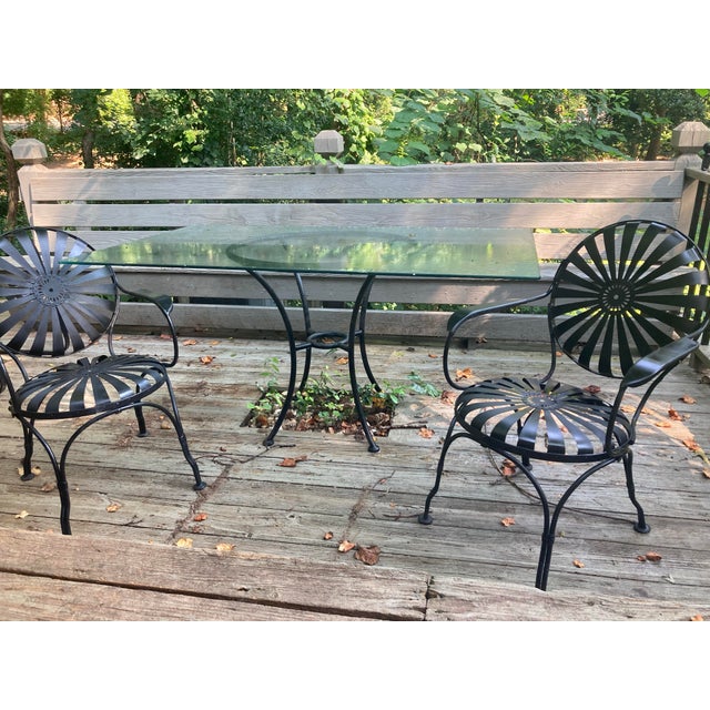 Black Francois Carre Garden Dining Chairs - A Pair For Sale - Image 8 of 12