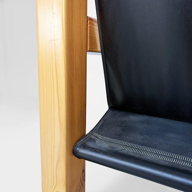 Italian Modern Leather and Wooden Lounge Chairs by Silvano Passi, 1970s, Set of 2 For Sale - Image 17 of 18