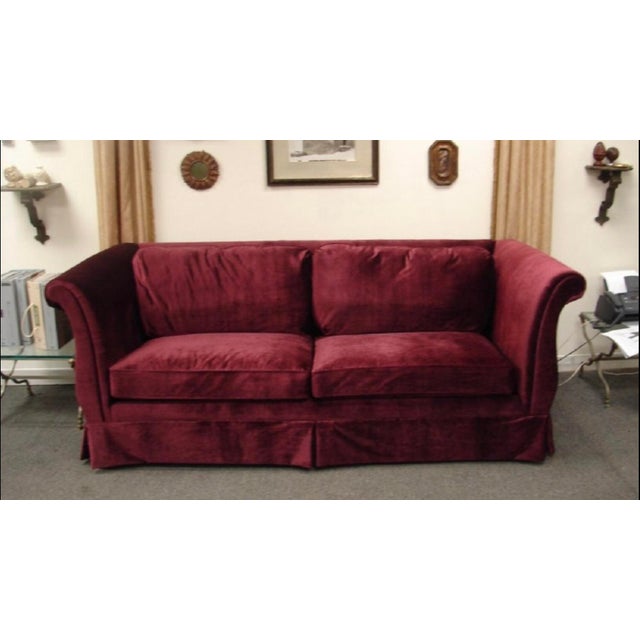 1940s Art Deco Burgundy Velvet Sofa Chairish
