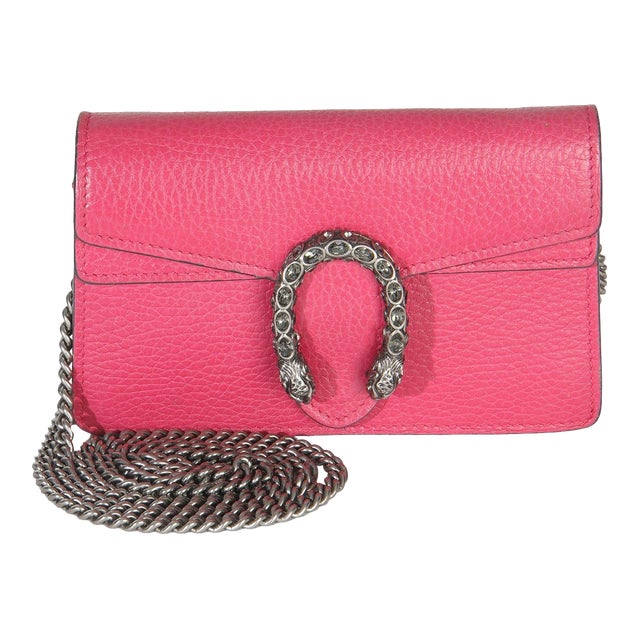 Pink Dollar Calfskin Crystal Super Mini Dionysus Flap For Sale