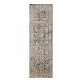 Jean Stoffer x Loloi Katherine Charcoal / Gold 2'-7" x 12'-0" Runner Rug For Sale