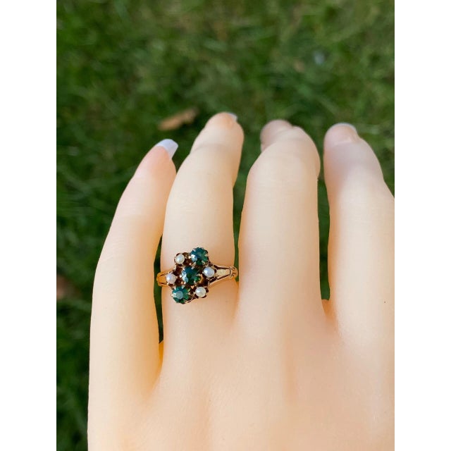 The San Jose: Antique Victorian Ring set with Doublets and Seed Pearls For Sale - Image 9 of 10