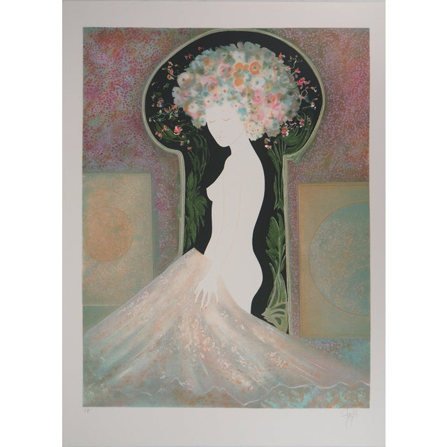 Guy Ribes, Fée du Printemps, Nude, Lithograph For Sale