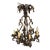 Late 20th Century Wrought Iron Oxidized Tin Electrified Candelabra Chandelier For Sale