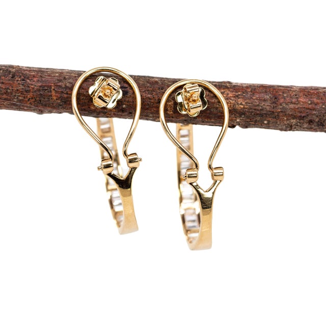 2020s 1ct Lab Created Diamond Earrings in 14k Solid Yellow Gold | Clip-on Closure For Sale - Image 5 of 6