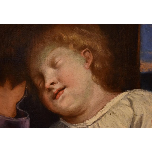 Follower of Giovan Battista Salvi, Baby Jesus, 1660, Oil on Canvas, Framed For Sale - Image 8 of 13
