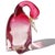 Mid 20th Century Murano Sommerso Dark to Clear Pink Body Gold Flecks Accents Italian Art Glass Bird Sculpture Figurine For Sale - Image 5 of 8
