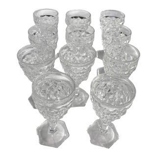 Mid 20th Century Fostoria Set of 11 American Clear Wine / Sherry Glasses - 11 pcs For Sale