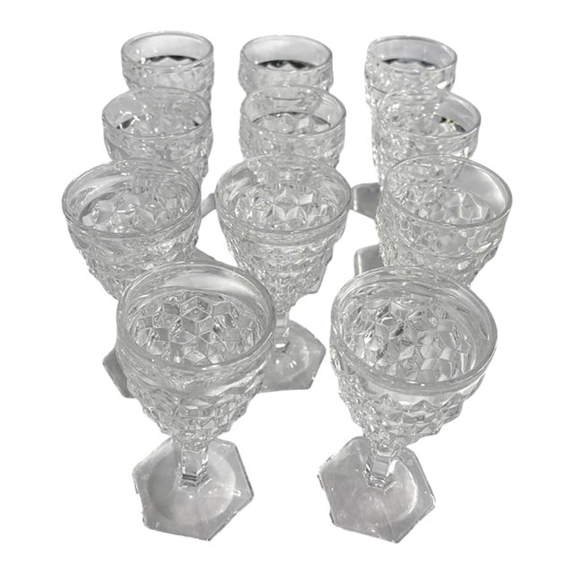 Mid 20th Century Fostoria Set of 11 American Clear Wine / Sherry Glasses - 11 pcs For Sale