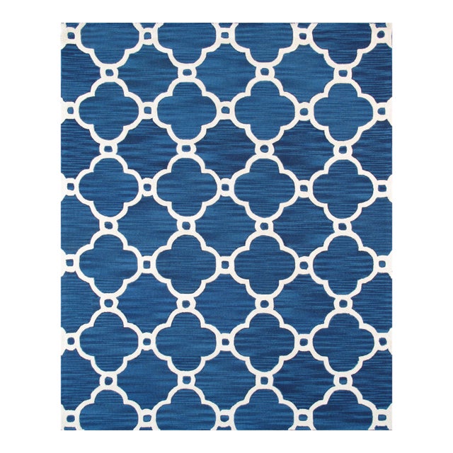 Pasargad Home Transitional Navy Wool Area Rug, 4' 0'' X 6' 0'' For Sale